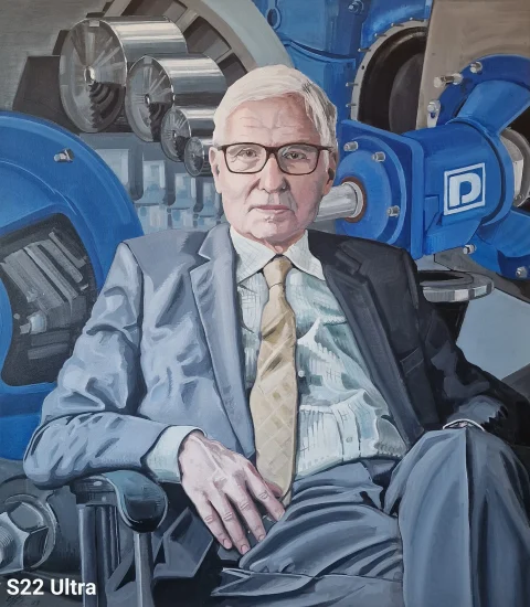 Eric Hubbes Portrait in Acryl auf Leinwand