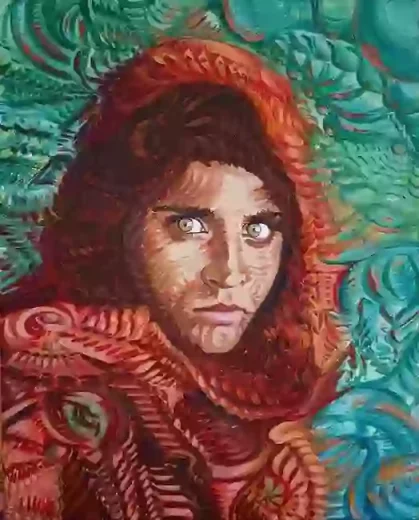 Eric Hubbes, Portrait auf Lenwand, New Art Fantastische Welten
